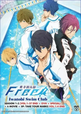 Free!Iwatobi Swim Club Season 1-3 (1-37End+6 Movie+OVA) Anime DVD English Dub - Image 1 of 4
