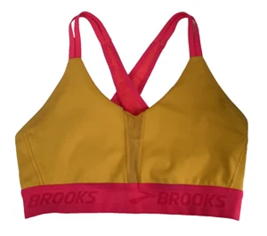 Brooks Womens Plunge Sports Bra for Running Workouts Orange Pink Medium - Picture 1 of 6