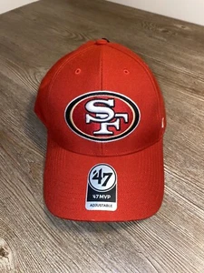 47 Brand San Francisco 49ers SF Wordmark Team Logo Red MVP Strap Hat - Bild 1 von 4