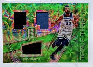 2017-18 Spectra Triple Threads Green Scope Triple Patch- Karl Anthony Towns /25 - Picture 1 of 2