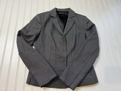 Traje Blazer Elie Tahari Mujer 8 Negro Gris Chaqueta de Carrera Mezcla de Lana 949 Foto 1 de 4