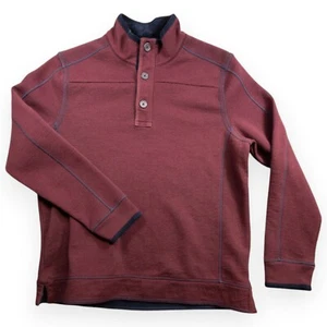 Carbon 2 Cobalt Men's Large Maroon Mockneck Pullover Sweater - Picture 1 of 9