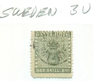 SWEDEN #3, Used, thin, Scott $1,600.00 - Picture 1 of 1