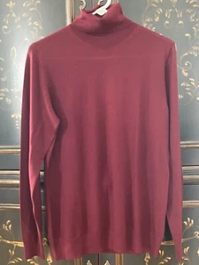 $840 ETRO 100% Cashmere Turtle Neck Sweater | Burgundy | IT/US 48, Large - Picture 1 of 12