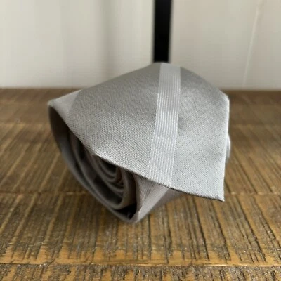 Banana Republic Classic Silver Stripe Silk Tie Mens 60” Long 3” Wide OS Necktie Foto 1 de 4