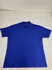 Pga Tour Mens Shirt Solid Blue Short Sleeve High Neck Xxl. Stains &Loose Threads