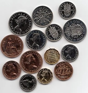 1970 Proof Coins 2/6 2/- 1/- 6d 3d 1d 1/2d - Choose your coin - Picture 1 of 8