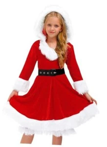 Girls Christmas Mrs. Santa Claus Dress Red Velvet Hoodie 14 Years Red | Santa - Picture 1 of 8