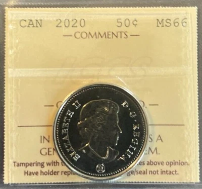Canada - 50 cents - 2020 - ICCS Certified - MS-66  - Image 1 of 3