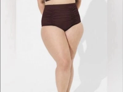 Pantalones de natación de ciruela de cintura alta acanalados tórridos para mujer talla 4X nuevos con etiquetas Foto 1 de 4
