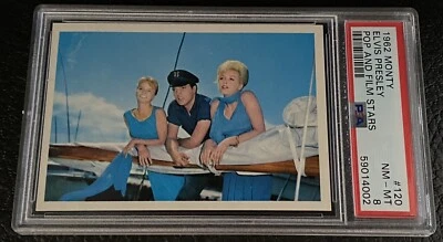 PSA 8 Elvis Presley 1962 Monty Pop And Film Stars #120 POP 1 Highest Rock Card - Image 1 of 3