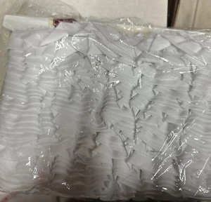 Vintage doppelte Spitze gerafft Polyester/Baumwolle 16 Yard neu - Bild 1 von 4