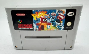 Plok Sticker Gig super nintendo Snes Pal Eng Game Used Italian Cartridge - Picture 1 of 2