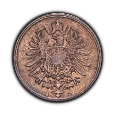 GERMANY. 1876, 2 Pfennig - Empire, Reichsadler Eagle, Hanover B/B, RPM Variety - Image 1 of 4