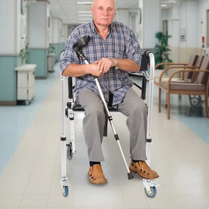 Sedia deambulatore pieghevole 2 pulsanti Walking Aid altezza regolabile per anziani e adulti - Foto 1 di 9