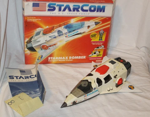 Starcom Starmax Bomber Transport Missile Cruiser Coleco 1986 Vehicle w/Box Cover