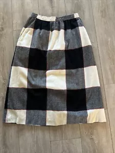 Vtg Evan Picone Wool Midi Skirt Sz 12 Pleated A-Line Preppy Plaid Dark Academia - Picture 1 of 5