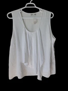 Cato Sleeveless Tank Top Womens 26/28W White Polyester Lightweight Drapey NEW - Picture 1 of 10