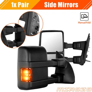 MIROZO For 2008-2016 Ford F250-F550 Tow Mirrors Power Heated Smoke Signal Pair - Imagen 1 de 7