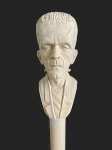 frankenstein cane handmade cane carved cane Walking Stick Cane Handmade Wooden - Picture 1 of 5