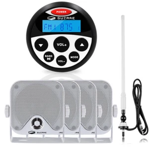 Sistema de audio Bluetooth de radio estéreo marina para automóvil + altavoces impermeables + antena - Imagen 1 de 12