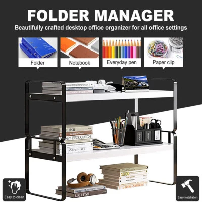 Office Desktop Storage Rack Shelf Desk Bookshelf File Organizer Table Office - image 1 of 4