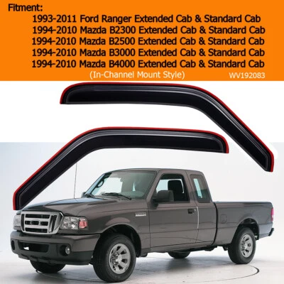 In-Channel Window Visor for Ford Ranger Mazda B3000 B4000 Standard Extended Cab Foto 1 de 4