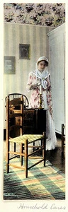 ANTIGUA FOTO REAL COLOREADA A MANO DE 1913 con estilo tuerca, cuidados domésticos - Imagen 1 de 1