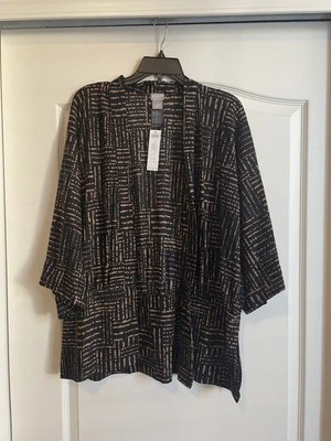 Chico's Travelers Chaqueta Cárdigan Frente Abierto, Topper, Kimono - Talla 1 o Mediana Foto 1 de 4