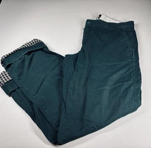 VTG L.L. Bean Natural Fit Pants Mens SZ 38x34 Khaki Flannel Lined - Picture 1 of 8