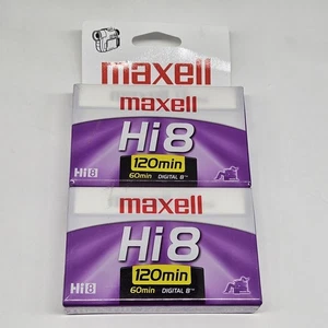 Maxell Hi 8 120 Min Digital 8 60 min Video Cassette Tapes Set Of 2 New Sealed - Picture 1 of 2