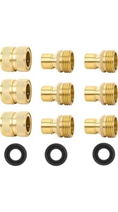 Brass Full Flow Garden Hose Quick Connect Fittings, Full Port Solid Brass Outdoo - Picture 1 of 6