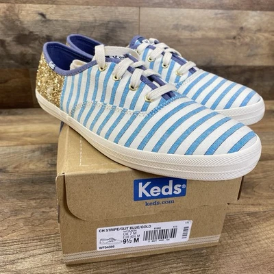 Keds Sneakers Womens Size 9.5 Canvas Multicolor Sparkles Striped Brand New - Image 1 of 4