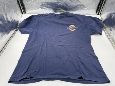 Vintage Gibson Guitar Shirt Size Large Navy Blue Made in USA - Image 1 of 4