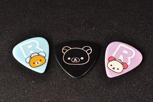 SAN-X Rilakkuma Authentic 3 Pick Set guitar Pick Bule Pink Black from Japan NEW - Picture 1 of 7