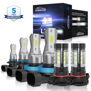 Xenon White LED Headlights+Fog Lights Bulbs For GMC Sierra 1500 2500 2007-2013 - Picture 1 of 16
