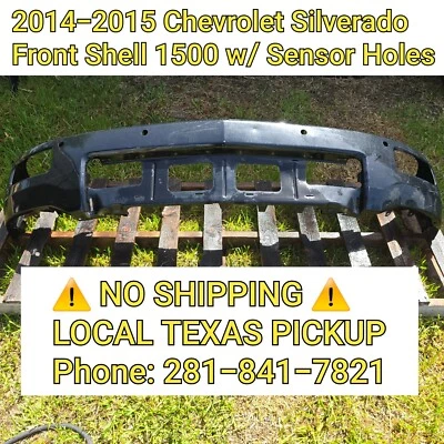 Chevy Silverado 1500 Front Bumper 2014 to 2015 w/ Sensor Holes (Minor Dmg) Black Foto 1 de 4