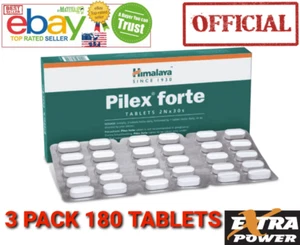 Pilex Forte Himalaya Exp.2026 USA 3 PACK 180 TABLETS 2xPOWER Anti Hemorrhoids - Picture 1 of 5
