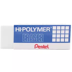 ZEH-05 Pentel Hi-Polymer Block Eraser, White Eraser, Small, Pack of 1 - Picture 1 of 1