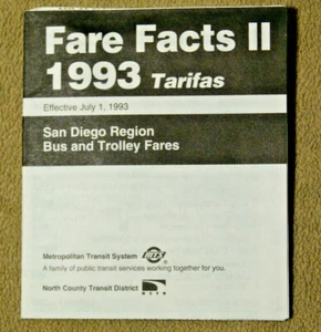 San Diego Region - Fare Facts II - 1993 - Picture 1 of 1