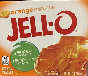 Jello ORANGE Gelatin Dessert 3 oz Box Jell-O - NEW FREE SHIPPING - Picture 1 of 4