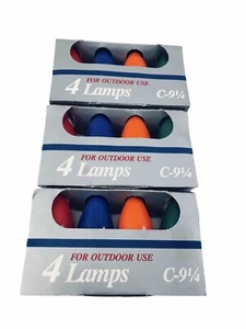 3 - Vintage Foremost Christmas Light Bulbs Lamps, 4 pack, Outdoor Use, C - 9 1/4 - Picture 1 of 5