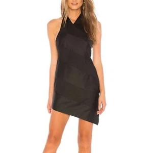 NBD Steph Mini Dress Size XXS Black NEW Halter Asymmetrical - Picture 1 of 11