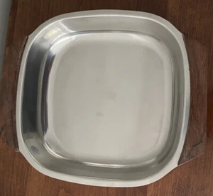 Vintage MCM Stelton Small Wood & Stainless Steel Tray Japan NWT 9x7 - Picture 1 of 3