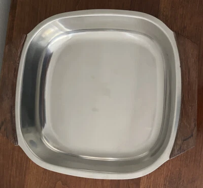 Vintage MCM Stelton Small Wood & Stainless Steel Tray Japan NWT 9x7 - Image 1 of 3