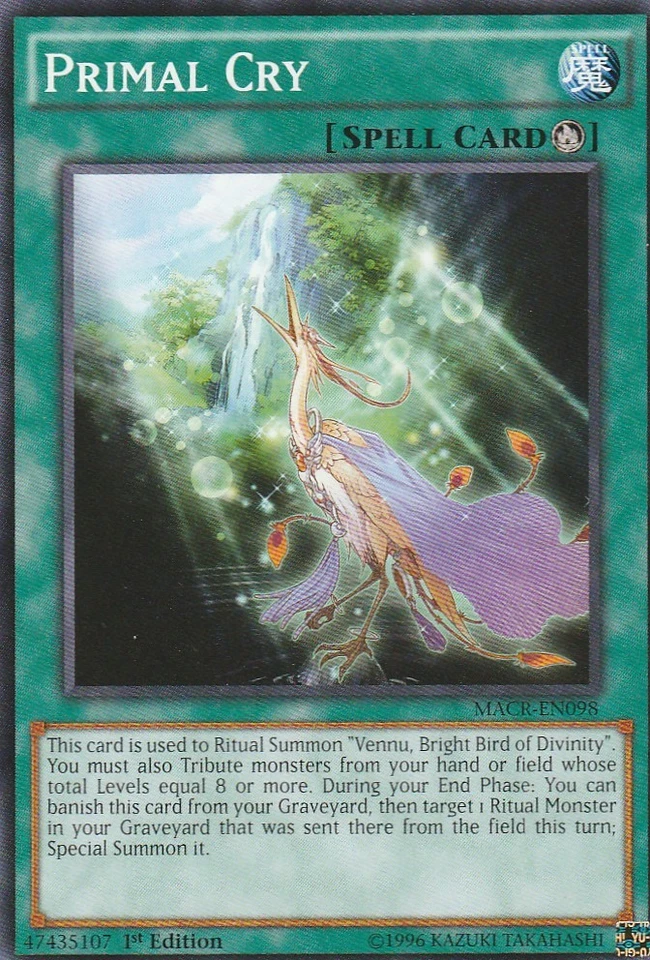 YUGIOH CARD - 3 x PRIMAL CRY MACR-EN098 1ST EDITION - Image 1 of 1