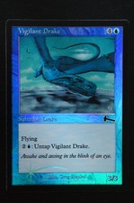 Magic The Gathering MTG VIGILANT DRAKE FOIL Urza's Legacy SP Slightly Played