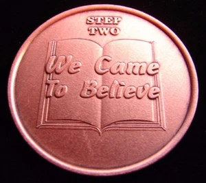 Copper Alcoholics Anonymous AA Recovery Step 2 Medallion Coin Token Chip Sober - Picture 1 of 7