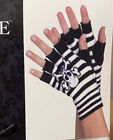 White/Black Skull elbow Wrist fingerless Gloves