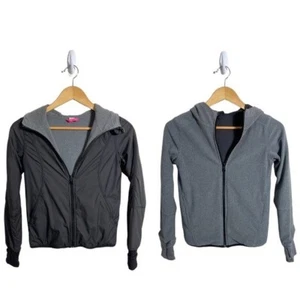Ivivva Jacket Coat Outerwear Reversible Black Grey Hood Athleisure Active Sz 10 - Picture 1 of 9